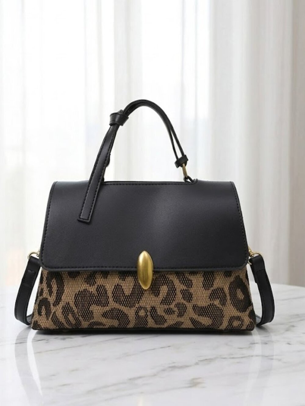 Black Ladies Leopard Ladies Fashionable Purse